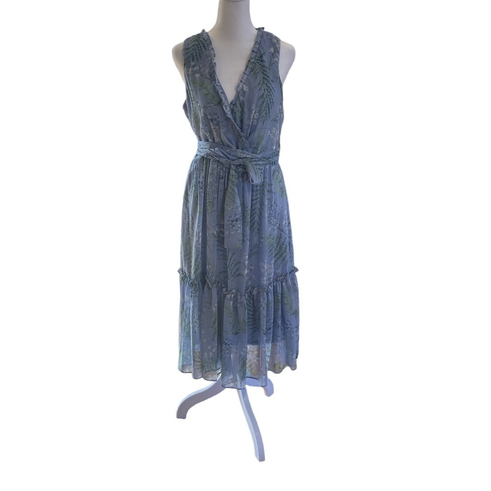 NWT TOMMY HILFIGER Women's Ruffled Tie-Waist Faux-Wrap Dress - Picture 3 of 6